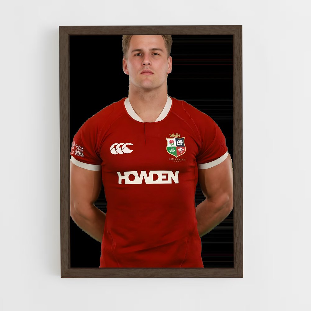 Poster Duhan en Rouge – affiche Rugby (vue 5)